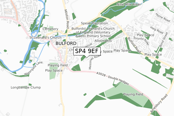 SP4 9EF map - small scale - OS Open Zoomstack (Ordnance Survey)