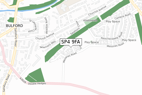 SP4 9FA map - large scale - OS Open Zoomstack (Ordnance Survey)