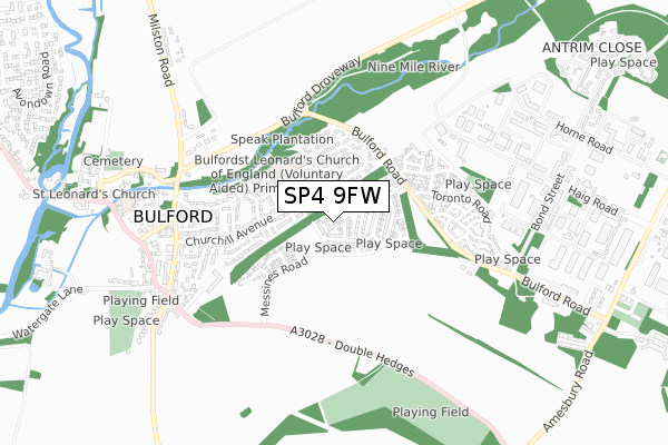 SP4 9FW map - small scale - OS Open Zoomstack (Ordnance Survey)