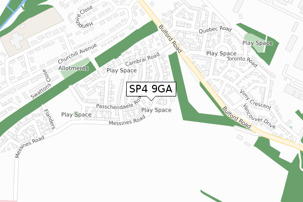 SP4 9GA map - large scale - OS Open Zoomstack (Ordnance Survey)