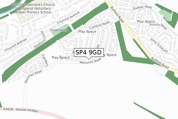 SP4 9GD map - large scale - OS Open Zoomstack (Ordnance Survey)