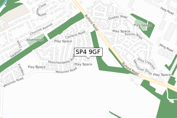 SP4 9GF map - large scale - OS Open Zoomstack (Ordnance Survey)