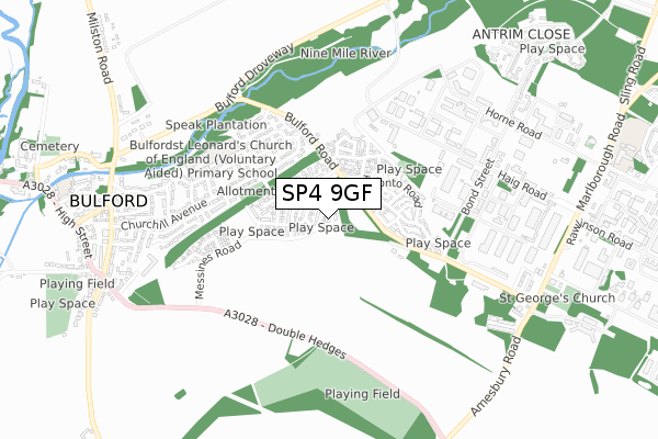 SP4 9GF map - small scale - OS Open Zoomstack (Ordnance Survey)