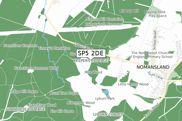 SP5 2DE map - small scale - OS Open Zoomstack (Ordnance Survey)