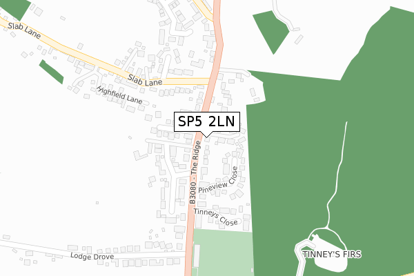 SP5 2LN map - large scale - OS Open Zoomstack (Ordnance Survey)