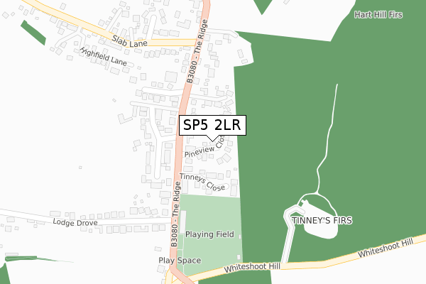 SP5 2LR map - large scale - OS Open Zoomstack (Ordnance Survey)