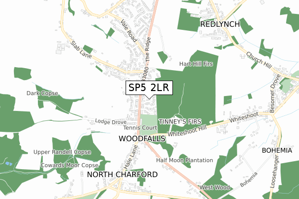 SP5 2LR map - small scale - OS Open Zoomstack (Ordnance Survey)