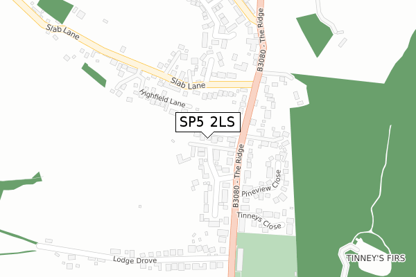SP5 2LS map - large scale - OS Open Zoomstack (Ordnance Survey)