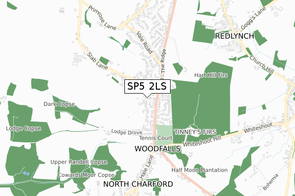 SP5 2LS map - small scale - OS Open Zoomstack (Ordnance Survey)