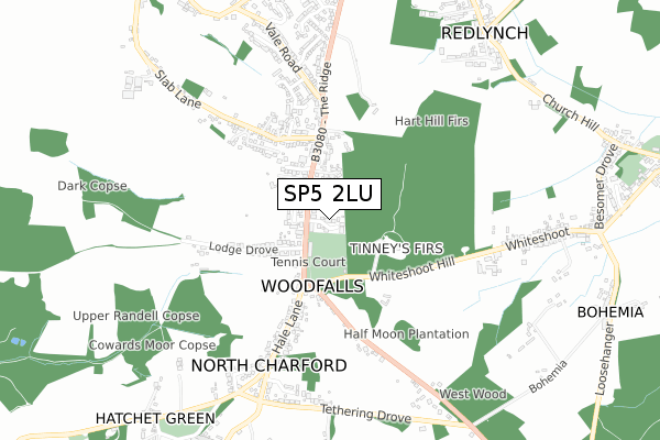 SP5 2LU map - small scale - OS Open Zoomstack (Ordnance Survey)