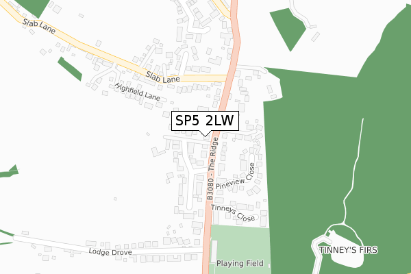 SP5 2LW map - large scale - OS Open Zoomstack (Ordnance Survey)