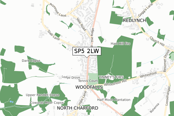 SP5 2LW map - small scale - OS Open Zoomstack (Ordnance Survey)