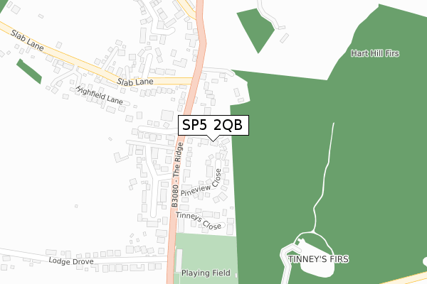 SP5 2QB map - large scale - OS Open Zoomstack (Ordnance Survey)