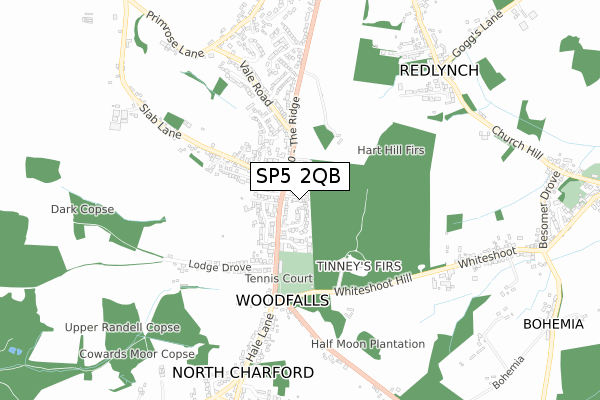 SP5 2QB map - small scale - OS Open Zoomstack (Ordnance Survey)