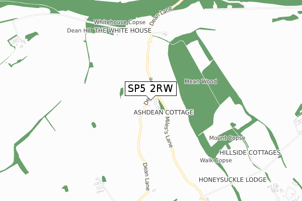 SP5 2RW map - small scale - OS Open Zoomstack (Ordnance Survey)