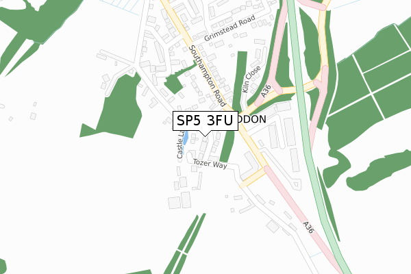 SP5 3FU map - large scale - OS Open Zoomstack (Ordnance Survey)
