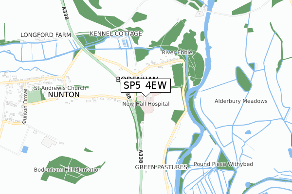 SP5 4EW map - small scale - OS Open Zoomstack (Ordnance Survey)