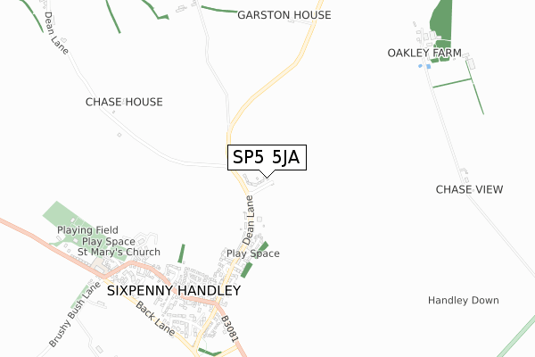 SP5 5JA map - small scale - OS Open Zoomstack (Ordnance Survey)