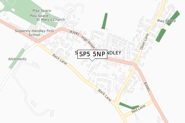 SP5 5NP map - large scale - OS Open Zoomstack (Ordnance Survey)