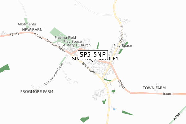 SP5 5NP map - small scale - OS Open Zoomstack (Ordnance Survey)