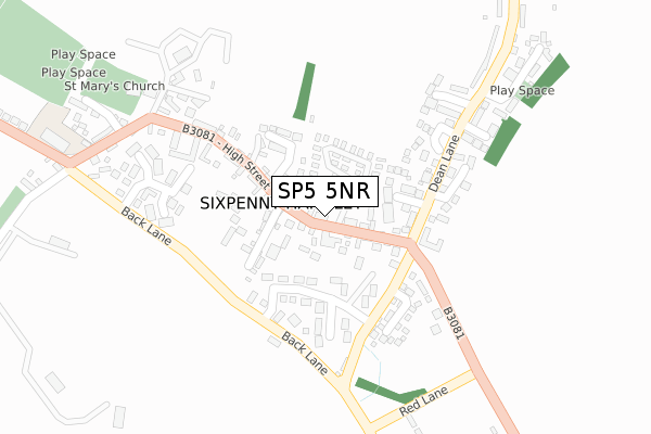SP5 5NR map - large scale - OS Open Zoomstack (Ordnance Survey)