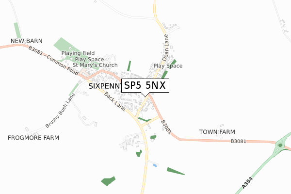 SP5 5NX map - small scale - OS Open Zoomstack (Ordnance Survey)