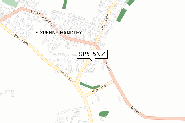 SP5 5NZ map - large scale - OS Open Zoomstack (Ordnance Survey)
