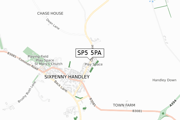 SP5 5PA map - small scale - OS Open Zoomstack (Ordnance Survey)