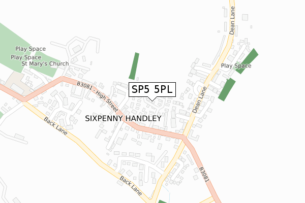 SP5 5PL map - large scale - OS Open Zoomstack (Ordnance Survey)
