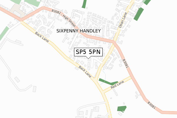 SP5 5PN map - large scale - OS Open Zoomstack (Ordnance Survey)