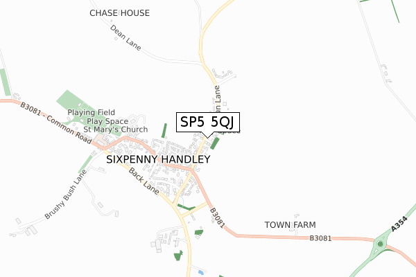 SP5 5QJ map - small scale - OS Open Zoomstack (Ordnance Survey)