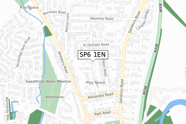 SP6 1EN map - large scale - OS Open Zoomstack (Ordnance Survey)