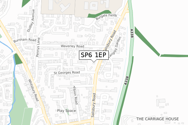 SP6 1EP map - large scale - OS Open Zoomstack (Ordnance Survey)