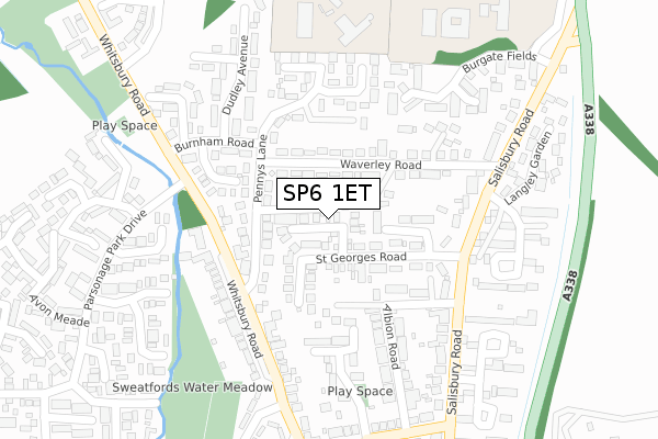 SP6 1ET map - large scale - OS Open Zoomstack (Ordnance Survey)