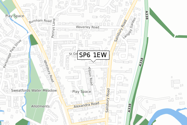 SP6 1EW map - large scale - OS Open Zoomstack (Ordnance Survey)