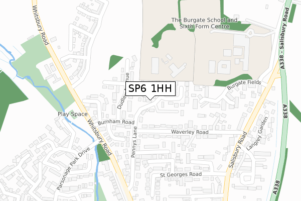 SP6 1HH map - large scale - OS Open Zoomstack (Ordnance Survey)