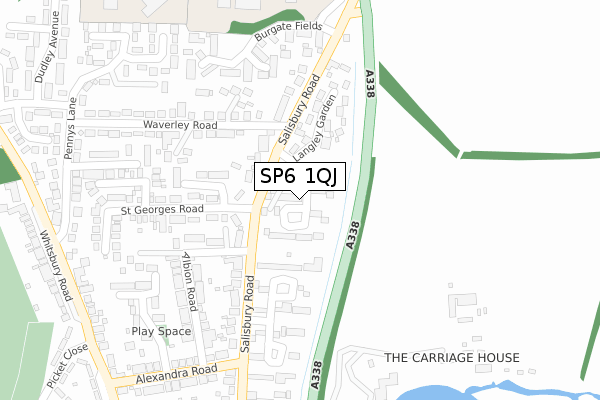 SP6 1QJ map - large scale - OS Open Zoomstack (Ordnance Survey)