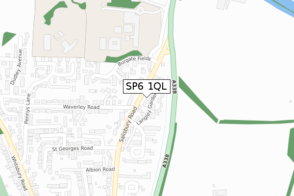 SP6 1QL map - large scale - OS Open Zoomstack (Ordnance Survey)