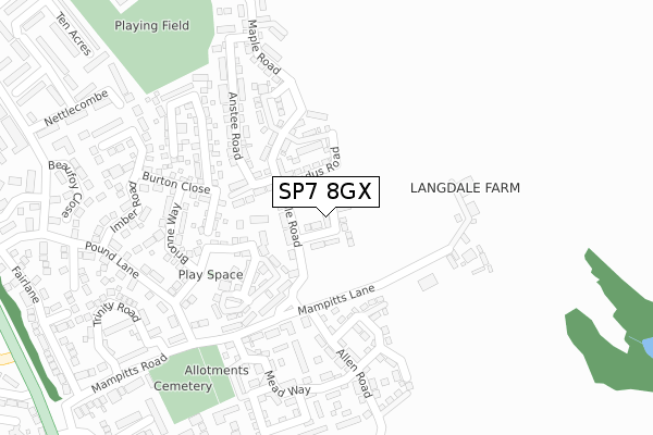 SP7 8GX map - large scale - OS Open Zoomstack (Ordnance Survey) SP7 8GX map - large scale - OS Open Zoomstack (Ordnance Survey)