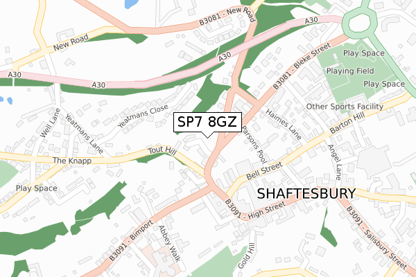 SP7 8GZ map - large scale - OS Open Zoomstack (Ordnance Survey) SP7 8GZ map - large scale - OS Open Zoomstack (Ordnance Survey)