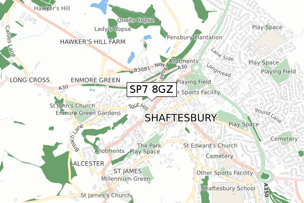 SP7 8GZ map - small scale - OS Open Zoomstack (Ordnance Survey) SP7 8GZ map - small scale - OS Open Zoomstack (Ordnance Survey)
