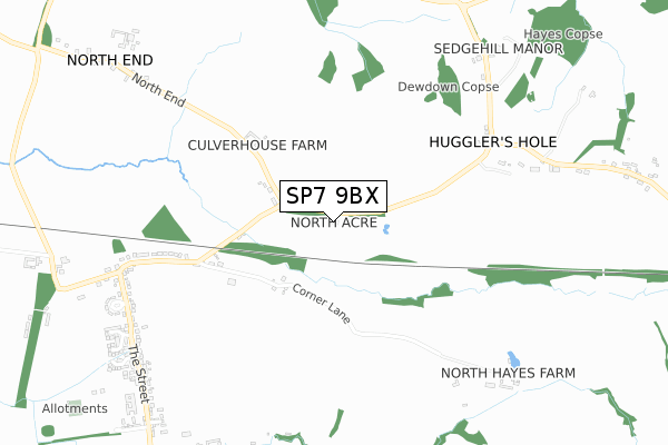 SP7 9BX map - small scale - OS Open Zoomstack (Ordnance Survey) SP7 9BX map - small scale - OS Open Zoomstack (Ordnance Survey)