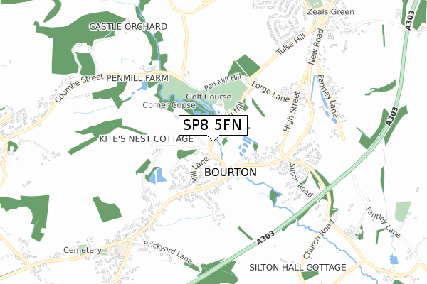 SP8 5FN map - small scale - OS Open Zoomstack (Ordnance Survey)