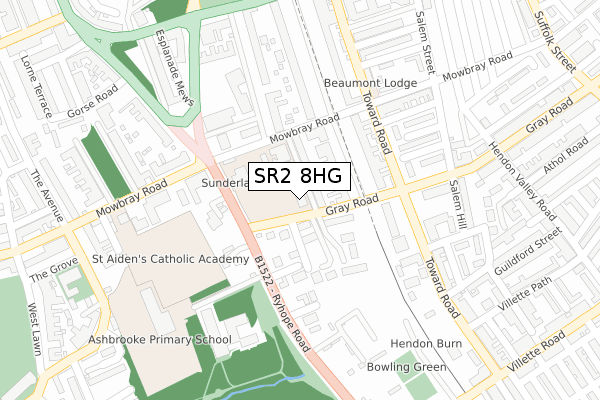 SR2 8HG map - large scale - OS Open Zoomstack (Ordnance Survey) SR2 8HG map - large scale - OS Open Zoomstack (Ordnance Survey)