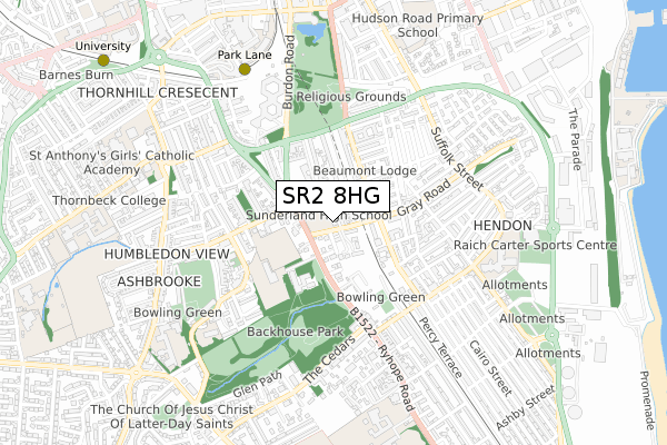 SR2 8HG map - small scale - OS Open Zoomstack (Ordnance Survey) SR2 8HG map - small scale - OS Open Zoomstack (Ordnance Survey)