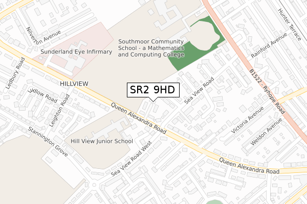 SR2 9HD map - large scale - OS Open Zoomstack (Ordnance Survey)
