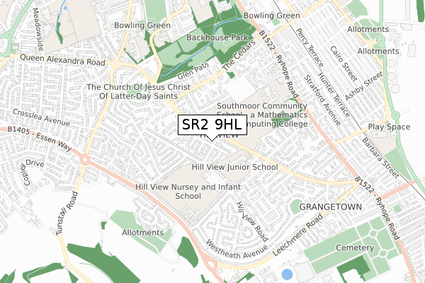 SR2 9HL map - small scale - OS Open Zoomstack (Ordnance Survey) SR2 9HL map - small scale - OS Open Zoomstack (Ordnance Survey)