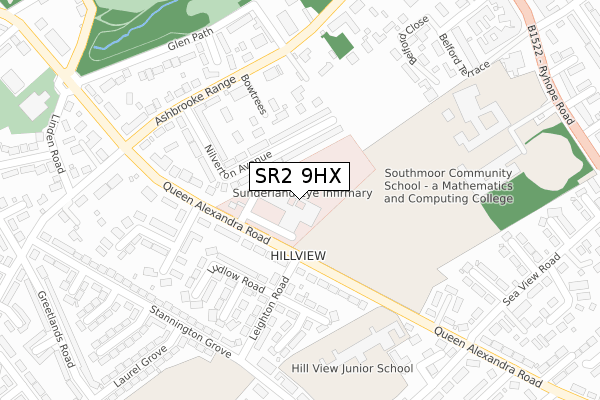 SR2 9HX map - large scale - OS Open Zoomstack (Ordnance Survey) SR2 9HX map - large scale - OS Open Zoomstack (Ordnance Survey)