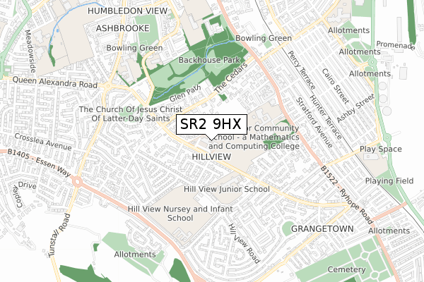 SR2 9HX map - small scale - OS Open Zoomstack (Ordnance Survey) SR2 9HX map - small scale - OS Open Zoomstack (Ordnance Survey)