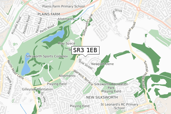 SR3 1EB map - small scale - OS Open Zoomstack (Ordnance Survey) SR3 1EB map - small scale - OS Open Zoomstack (Ordnance Survey)